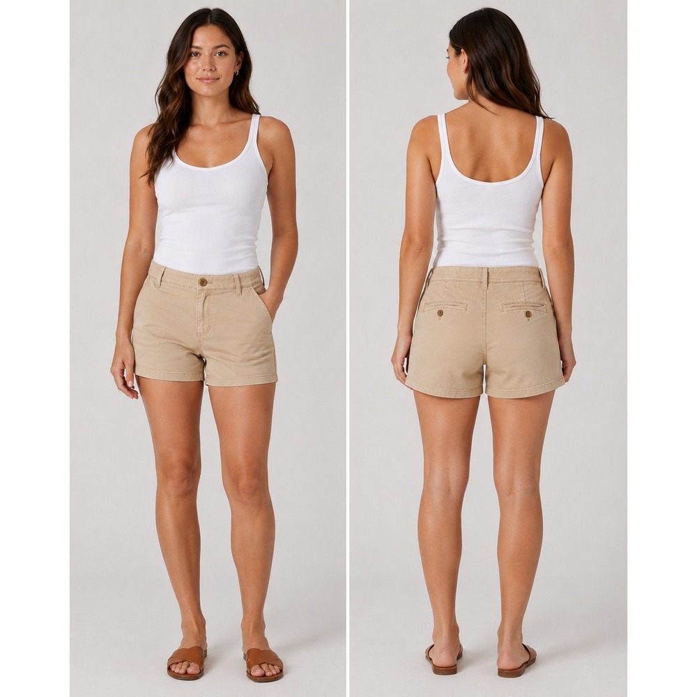American Eagle Super Stretch X Khaki Chino Shorts Womens Size 6
